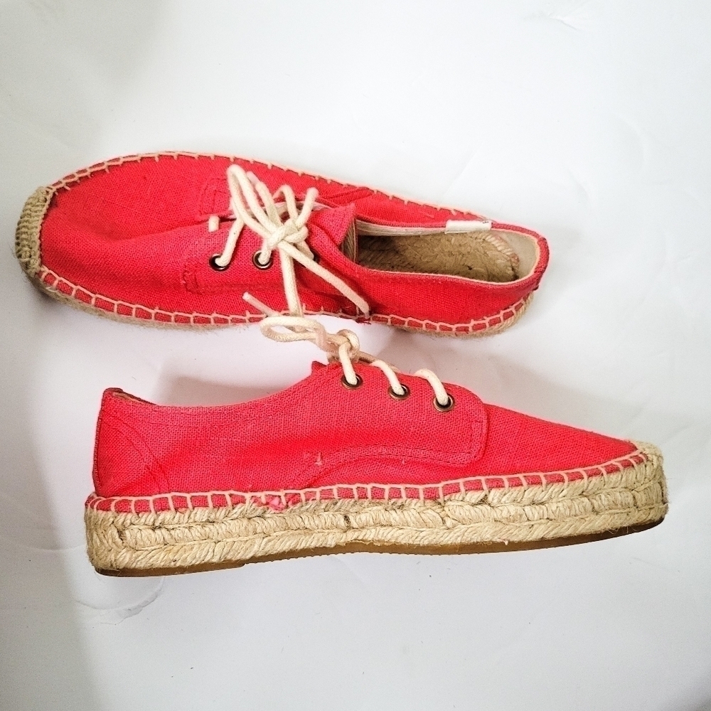 Soludos red lace up sneakers